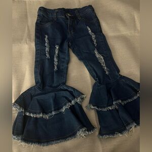Flared Toddler Denim Jeans with Distressed Details Size 4T